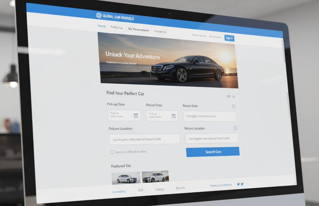 렌터카 사이트 예약 페이지 